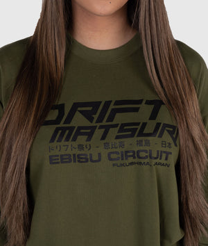 Womens Drift Matsuri Track Tee - Khaki - Hardtuned