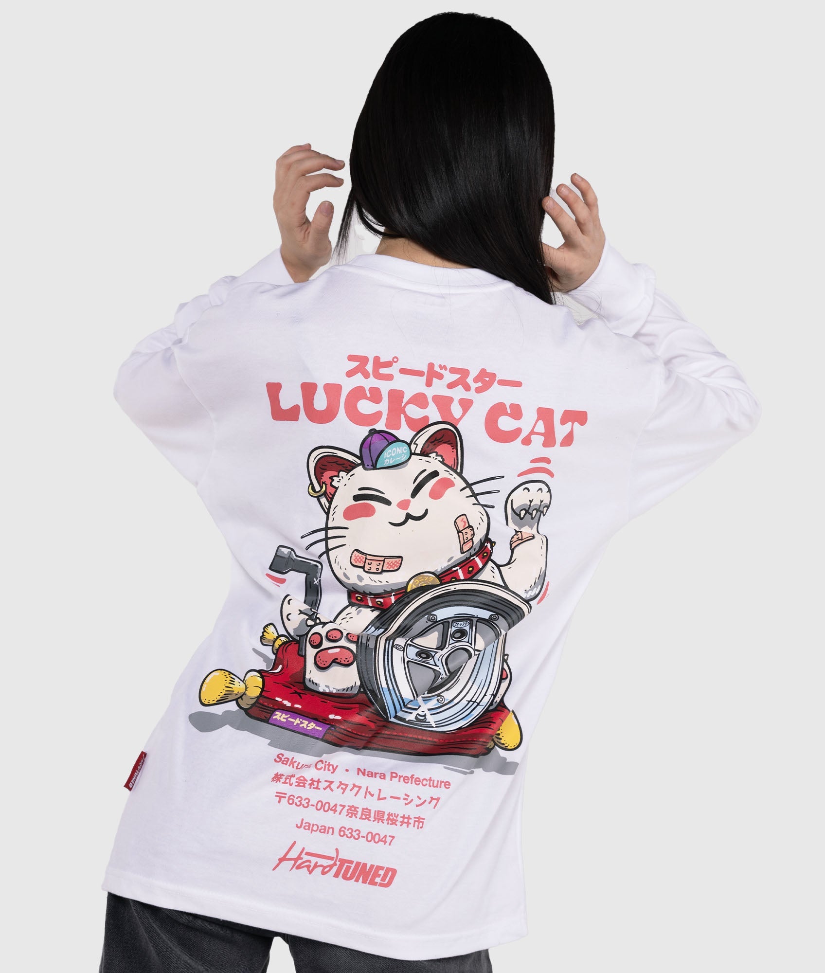 Womens Lucky Cat Longsleeve Tee - Hardtuned