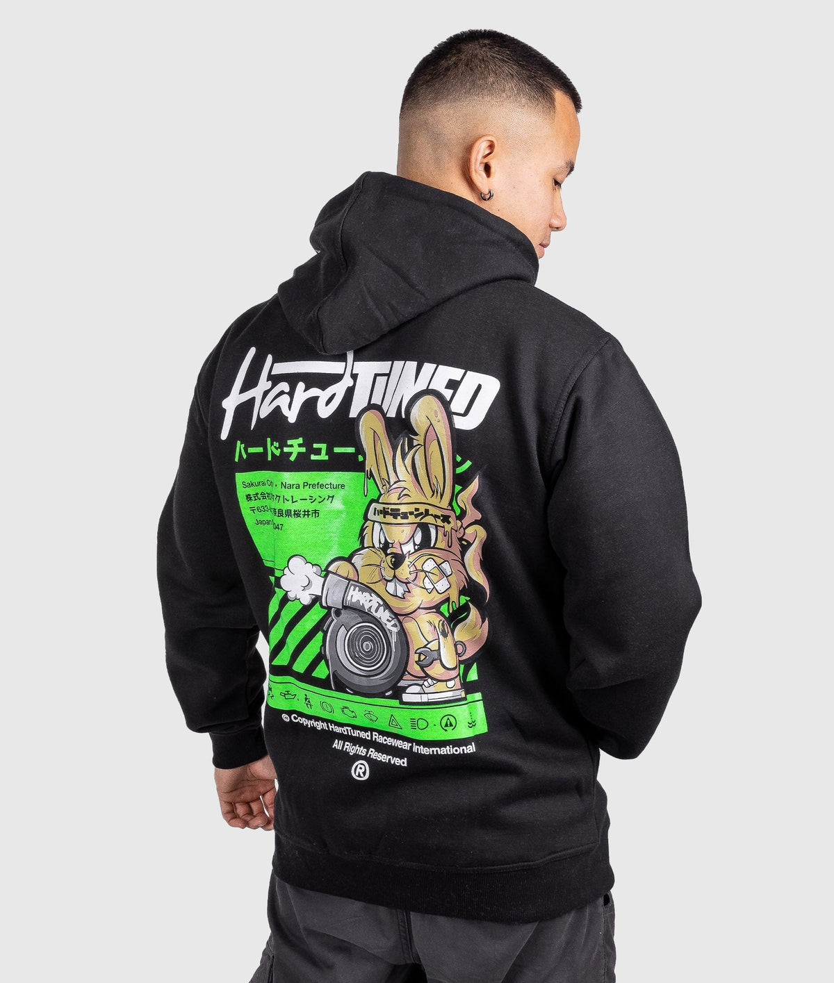 Turbo Bunny Hoodie - Black - Hardtuned