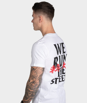 We Run The Streets Tee - White - Hardtuned