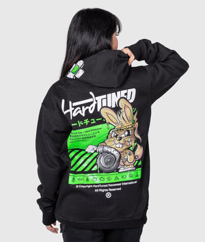 Women's Black Bunny Hoodie - Hardtuned