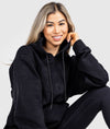 Women&#39;s Hardtuned Embossed P1 Fleece Hoodie - Black - Hardtuned